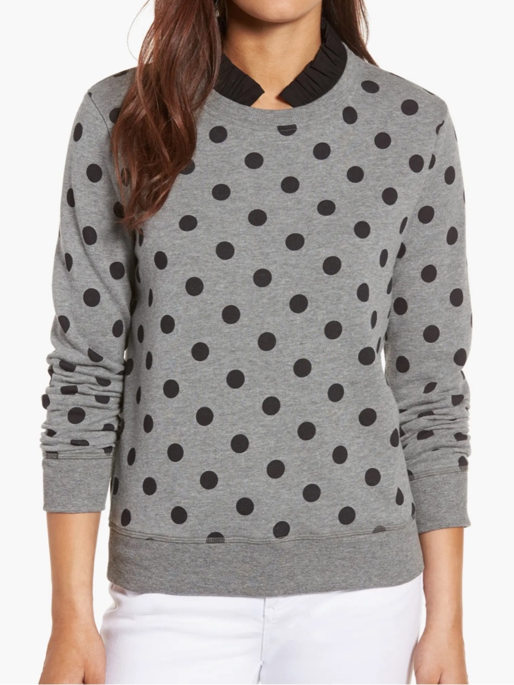Halogen Women’s Polka Dot Sweater shirt with Removable Collar  Size: Small